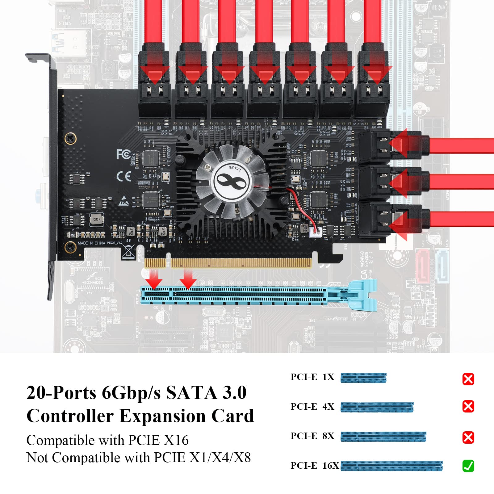 PCIE SATA 20ポート Amazon.com: PCIE x1 SATA Card 20 Ports, PCI Express SATA3.0